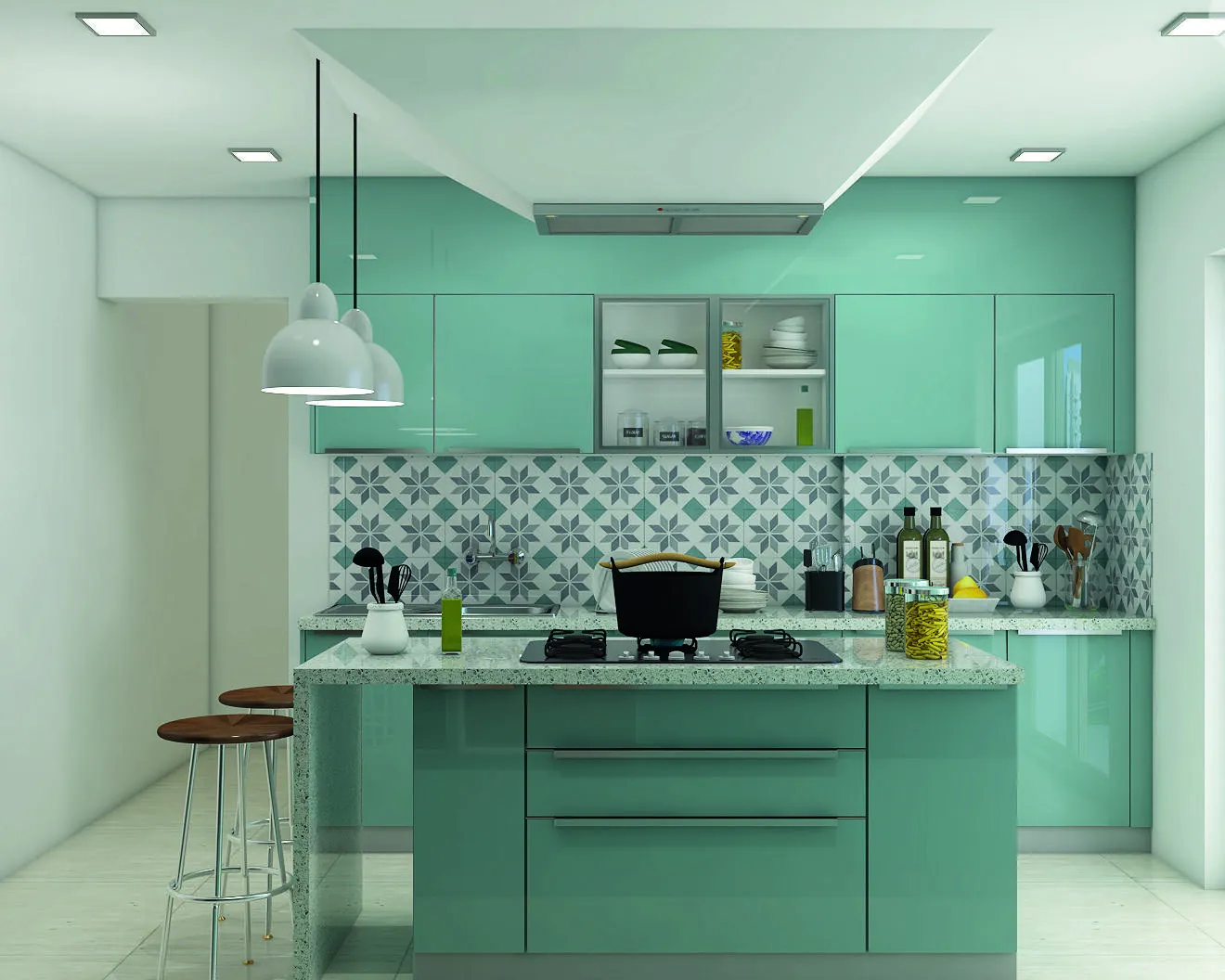 A factory-made modular kitchen