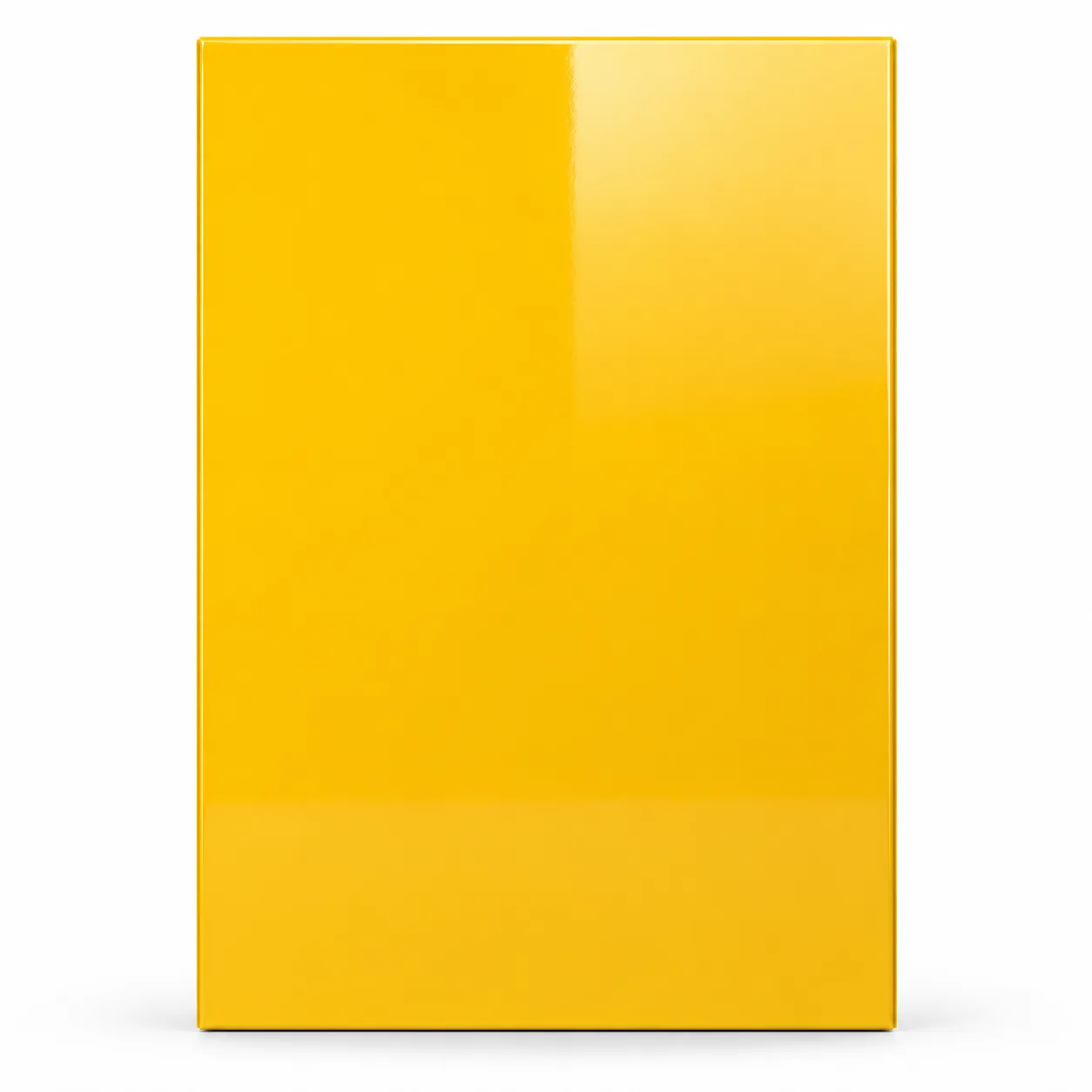 A WOODAAN single-piece moulded shutter in sunshine yellow gloss