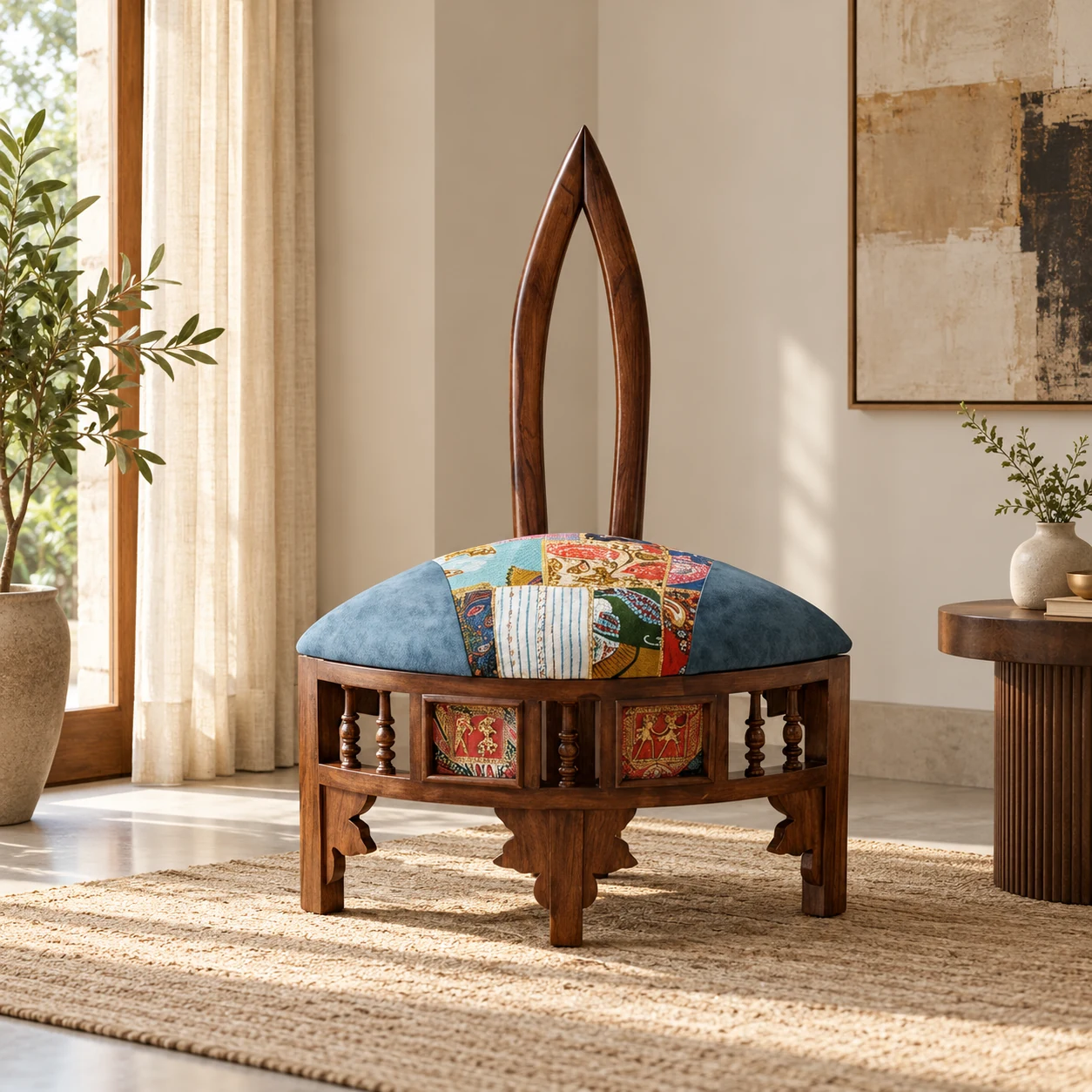 Alba Ergonomic Accent Armchair styled in a room