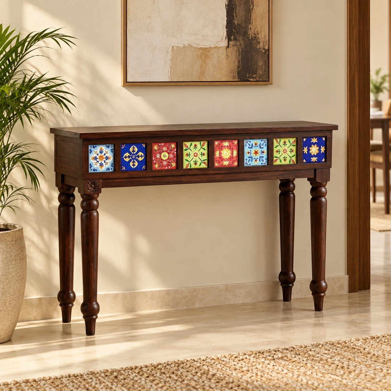 Sovereign Heritage Carved Console styled in a room