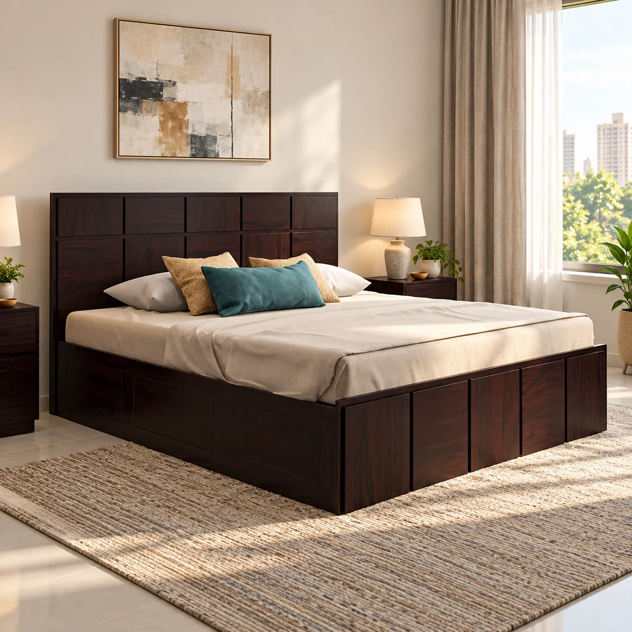 Solid Wood Beds in Lucknow: Teak vs Sheesham, Storage and Sizes